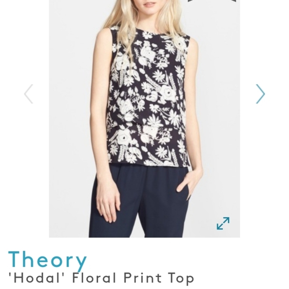 Theory Hodal Floral Top Size Medium - Picture 2 of 8